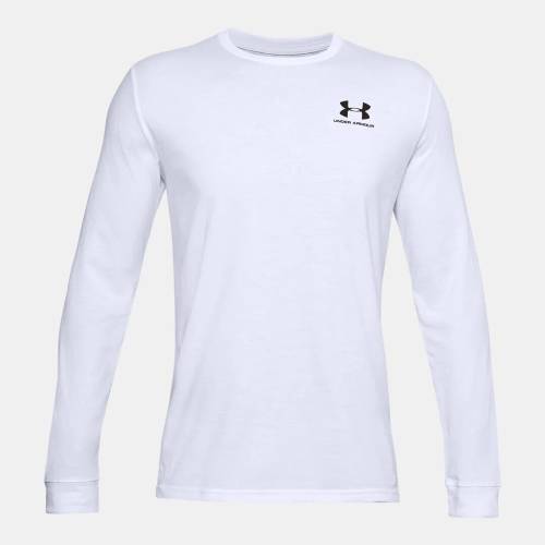 Tričko Under Armour SPORTSTYLE LEFT CHEST LS - bílé