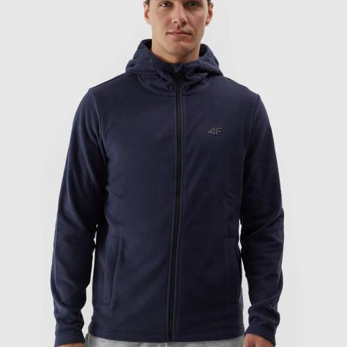 Pánský fleece regular s kapucí 4F - tmavě modrý