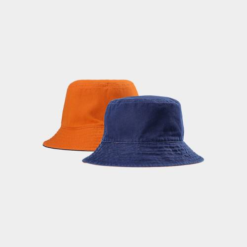 Pánský oboustranný bucket hat 4F - tmavě modrý/oranžový