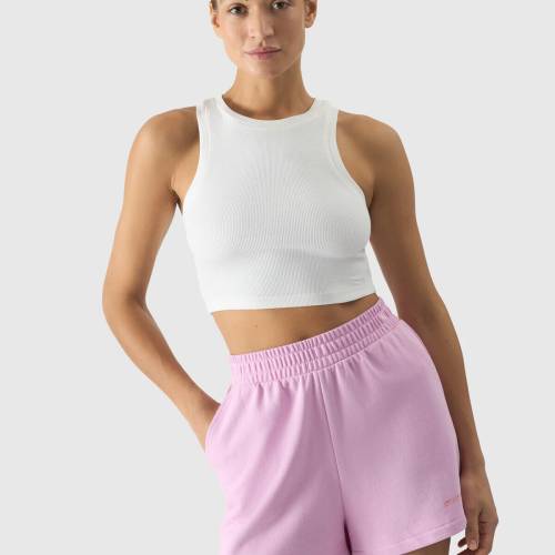 Dámský crop top slim 4F - krémový