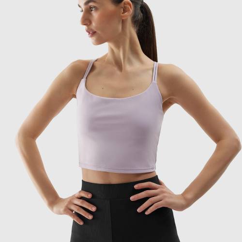 Dámský crop top na jógu z recyklovaných materiálů 4F - fialový