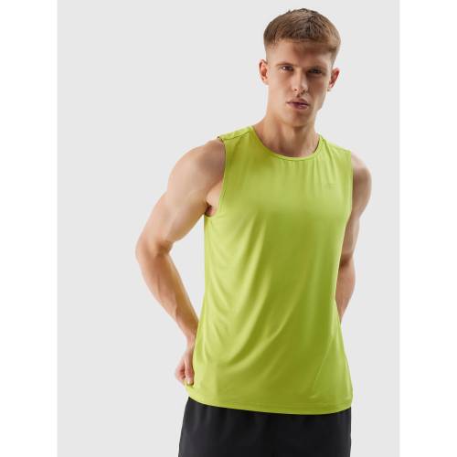 Pánský sportovní tank top regular z recyklovaných materiálů 4F - šťavnatý zelený