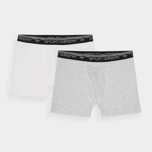 Pánské spodní prádlo boxerky 4F (2Pack) - šedé/bílé