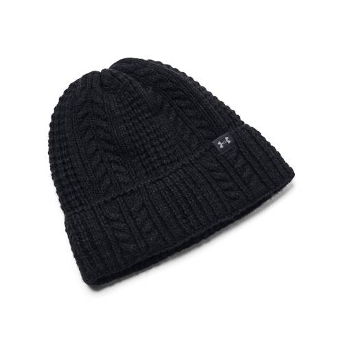 W Halftime Cable Knit Beanie-BLK